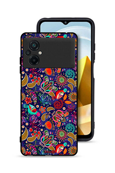 Tolwak غطاء حماية لهاتف Xiaomi Poco M5 4G بنقشة طيور وأوراق زهور ملونة