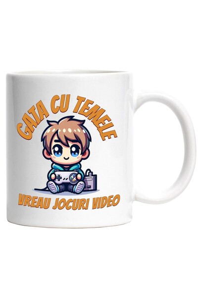 INOVATIX Εξατομικευμένη λευκή κούπα, Video Game Boy Done With Homework I Want...