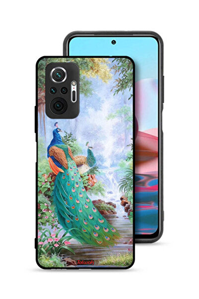 Tolwak غطاء حماية لهاتف شاومي ريدمي نوت 10 برو 4G بنقشة الطاووس