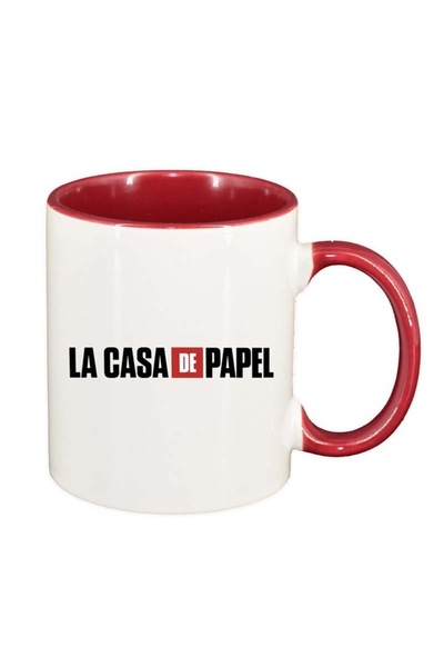 INOVATIX Cana alba personalizata, La Casa De Papel, interior rosu-inchis, D13...