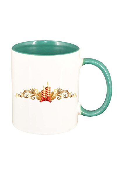 INOVATIX Εξατομικευμένη λευκή κούπα, Χριστουγεννιάτικη, πράσινο εσωτερικό, D1...