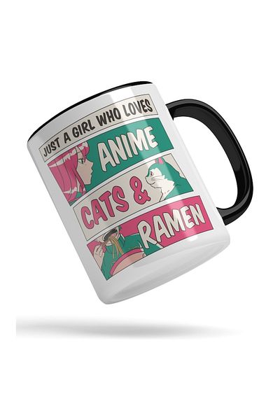 INOVATIX Cana alba personalizata, Anime Cats & Ramen, INOVATIX®. 330ml