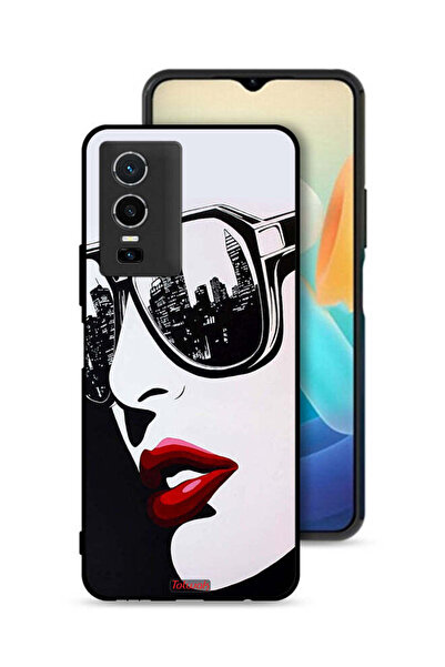 Tolwak غطاء حماية لهاتف Vivo Y76 5G برسومات فنية تجريدية لوجه فتاة