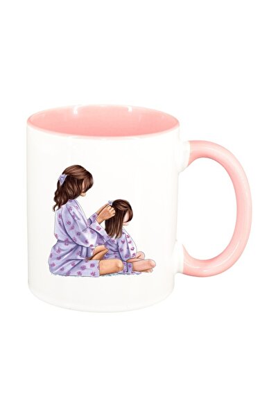 INOVATIX Cana alba personalizata, Princess, Mama Copil, Fetita, interior roz,...