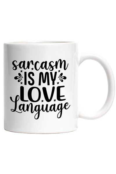 INOVATIX Personalized white mug, stars and the message Sarcasm is my love language, INOVATIX®. 330ml