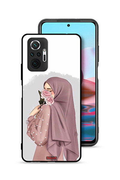 Tolwak غطاء حماية لهاتف شاومي ريدمي نوت 10 برو 4G مزين برسومات فتاة تحمل ورودًا