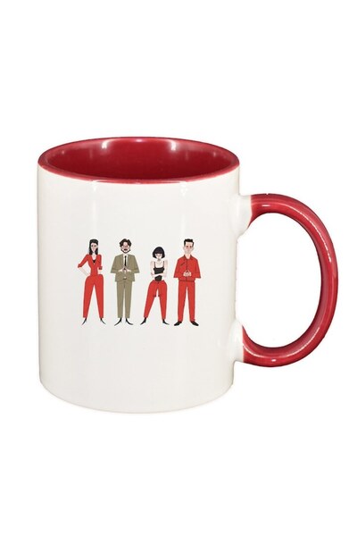 INOVATIX Персонализирана бяла чаша, La Casa De Papel, тъмночервена вътрешност...