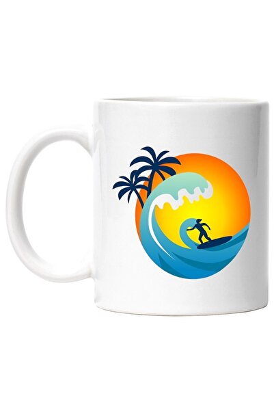 INOVATIX Cana alba personalizata, Surf, Val, Palmieri, Apus, Mare, INOVATIX®....