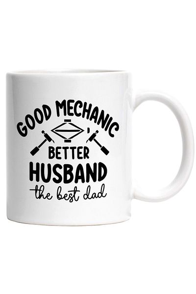 INOVATIX Personalized white mug, Good Mechanic, Better Husband, Best Dad, INOVATIX®. 330ml