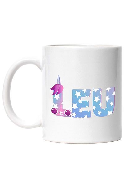 INOVATIX Personalized white mug, Name Leo, Unicorn, Princess, Fairytale, Cute, INOVATIX®. 330ml