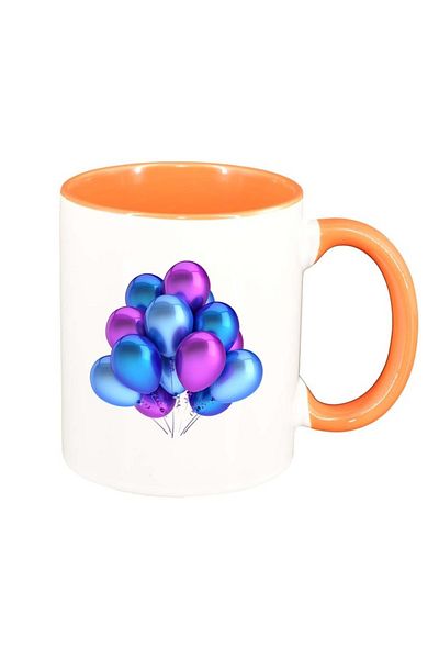 INOVATIX Cana alba personalizata, Balloon, interior portocaliu, D378, INOVATIX®. 330ml