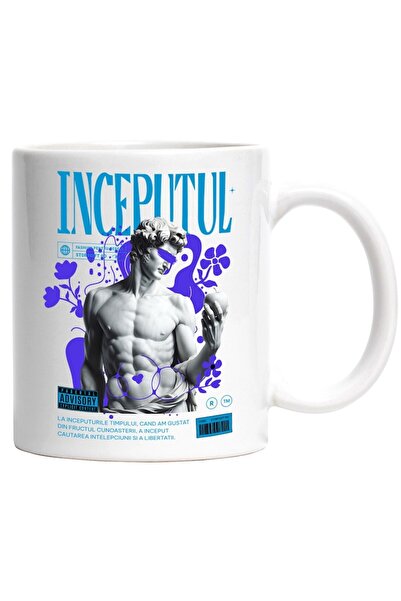 INOVATIX Cana alba personalizata, INCEPUTUL TIMPULUI, INOVATIX®. 330ml