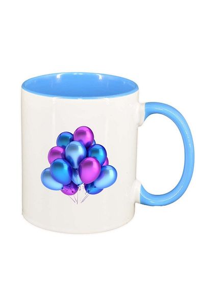 INOVATIX Cana alba personalizata, Balloon, interior albastru, D310, INOVATIX®. 330ml