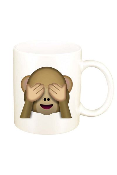INOVATIX Cana alba personalizata, Emoji Monkey, D26, INOVATIX®. 330ml