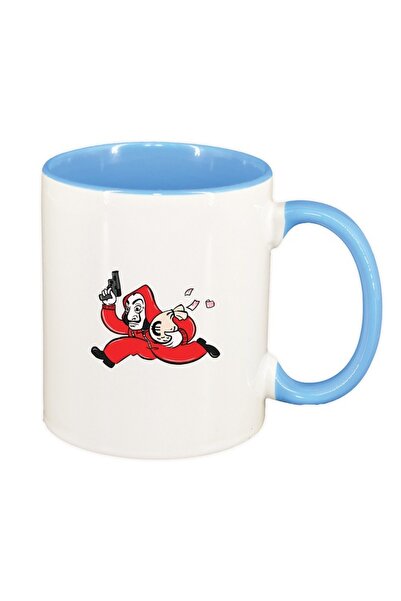 INOVATIX Cana alba personalizata, La Casa De Papel, interior albastru, D1481,...