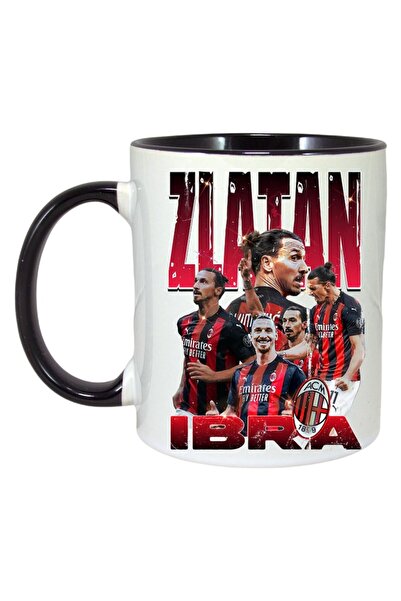 INOVATIX Cana Alba Personalizata, Zlatan Ibra Milan, Maner Si Interior Negru,...