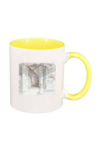 INOVATIX Personalized white mug, Picture, yellow interior, D252, INOVATIX®. 330ml