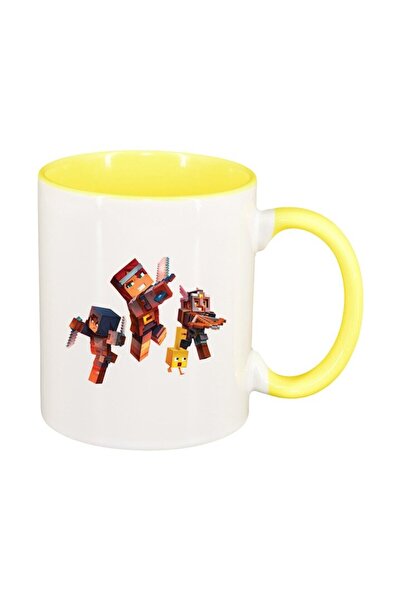 INOVATIX Εξατομικευμένη λευκή κούπα, Minecraft, κίτρινο εσωτερικό, D1467, INO...