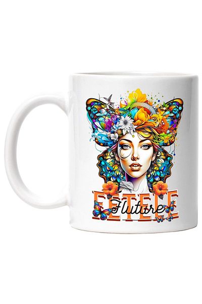 INOVATIX Personalized white mug, Butterfly Girls, INOVATIX®. 330ml