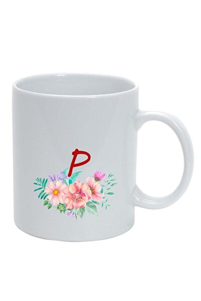 INOVATIX Cana alba personalizata, Flori cu alfabet, alb, D948, INOVATIX®. 330ml