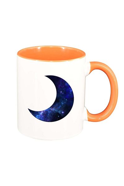 INOVATIX Personalized white mug, Luna, orange interior, D283, INOVATIX®. 330ml