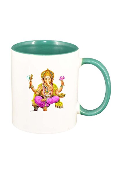 INOVATIX Cana alba personalizata, Indian, interior verde, D368, INOVATIX®. 330ml