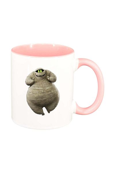 INOVATIX Personalized white mug, Ghost, pink interior, D372, INOVATIX®. 330ml