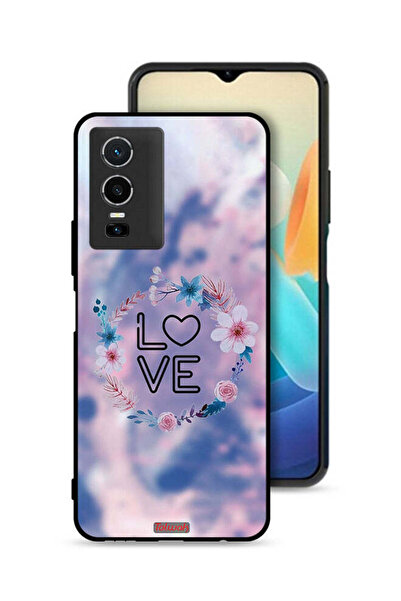 Tolwak غطاء حماية لهاتف Vivo Y76 5G برسومات زهور الحب وخاتم فني