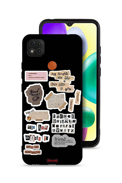 Tolwak غطاء حماية لهاتف شاومي ريدمي 10A، ملصقات اقتباسات الحظ السعيد