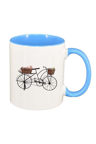 INOVATIX Personalized white mug, Bike, Retro, blue interior, D953, INOVATIX®. 330ml
