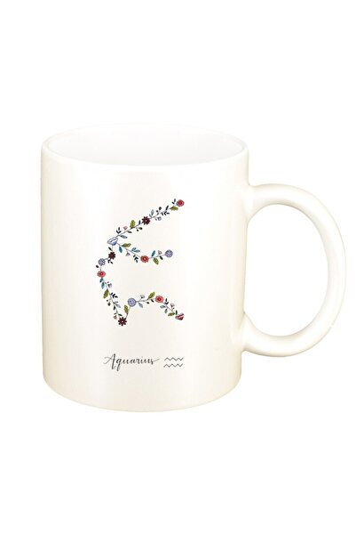 INOVATIX Cană albă personalizată, Zodiac, Vărsător, D1381, INOVATIX®. 330ml