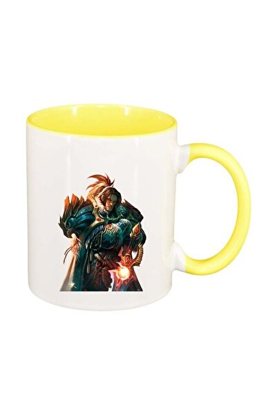 INOVATIX Персонализирана бяла чаша, WoW, жълта вътрешност, D138, INOVATIX®. 3...