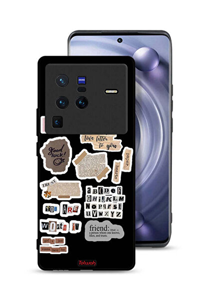 Tolwak غطاء حماية لهاتف Vivo X80 Pro مع ملصقات اقتباسات الحظ السعيد