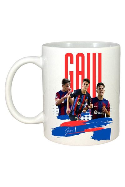 INOVATIX Personalized White Mug, Gavi Barcelona Player, White Handle and Interior, ®. 330ml