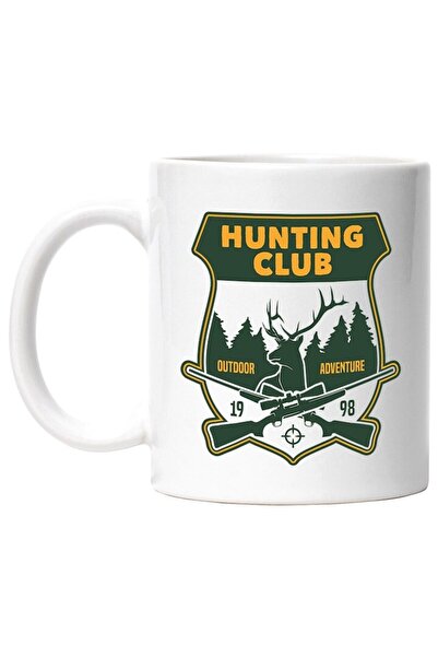 INOVATIX Cana alba personalizata, Mesaj In Engleza Hunting Club, Vanatoare, C...