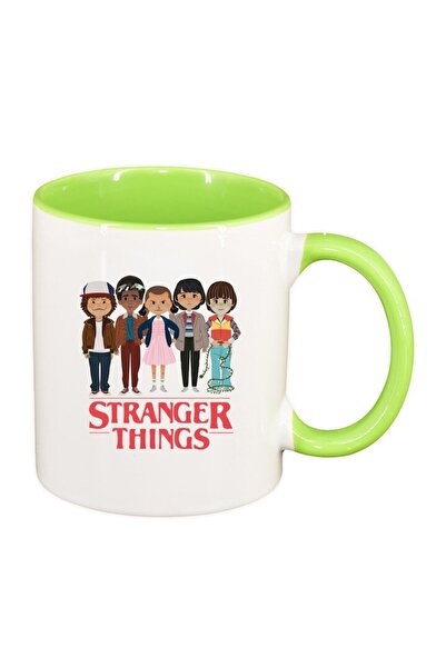 INOVATIX Cana alba personalizata, Stranger Things, interior verde deschis, D1293, INOVATIX®. 330ml