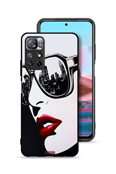 Tolwak غطاء حماية لهاتف شاومي ريدمي نوت 11 4G، وجه فتاة، فن تجريدي