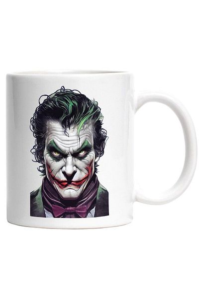 INOVATIX Personalized white mug, Joker, DC, Villains, Comics, Movie Lovers, INOVATIX®. 330ml
