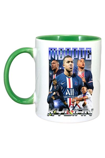 INOVATIX Cana Alba Personalizata, Mbappe Kylian Speed, Maner Si Interior Verde, ®. 330ml