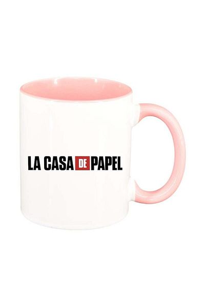INOVATIX Cana alba personalizata, La Casa De Papel, interior roz, D1305, INOVATIX®. 330ml