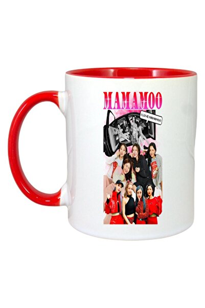 INOVATIX Cana Alba Personalizata, Formatia/trupa Mamamoo, Maner Si Interior Rosu, ®. 330ml