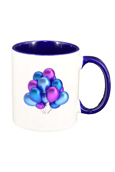 INOVATIX Cana alba personalizata, Balloon, interior albastru inchis, D378, INOVATIX®. 330ml
