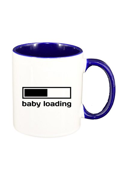 INOVATIX Cana alba personalizata, personalizata, interior albastru ,1, Baby loading, INOVATIX®. 330ml