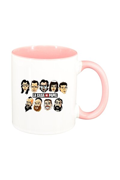 INOVATIX Cana alba personalizata, La Casa De Papel, interior roz, D1490, INOV...