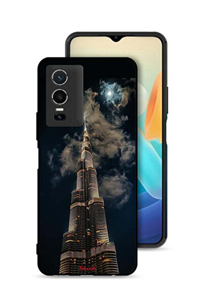 Tolwak غطاء حماية لهاتف Vivo Y76 5G بطبعة برج خليفة في الليل