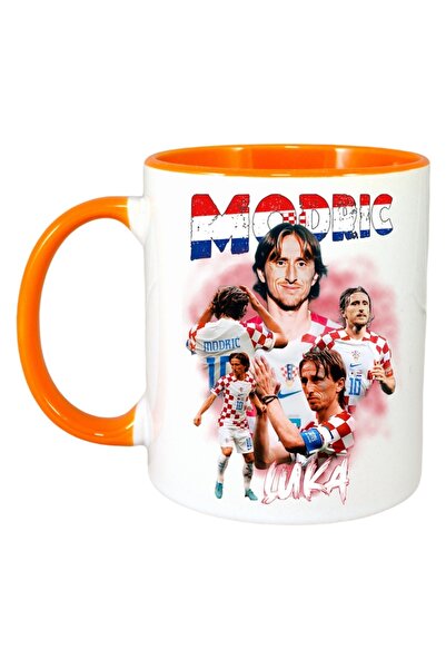 INOVATIX Cana Alba Personalizata, Luka Modric, Maner Si Interior Portocaliu, ®. 330ml