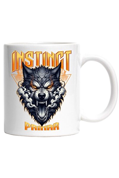 INOVATIX Cana alba personalizata, Lup furios salbatic Instinct Primar, INOVATIX®. 330ml