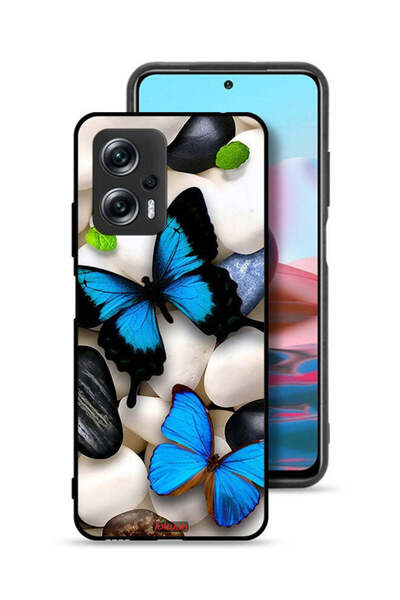 Tolwak غطاء حماية لهاتف شاومي ريدمي نوت 11T برو 5G بنقشة فراشات على أحجار