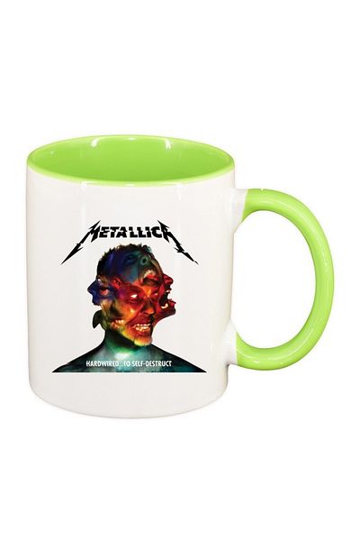 INOVATIX Cana alba personalizata, Metallica, interior verde deschis, D1446, INOVATIX®. 330ml