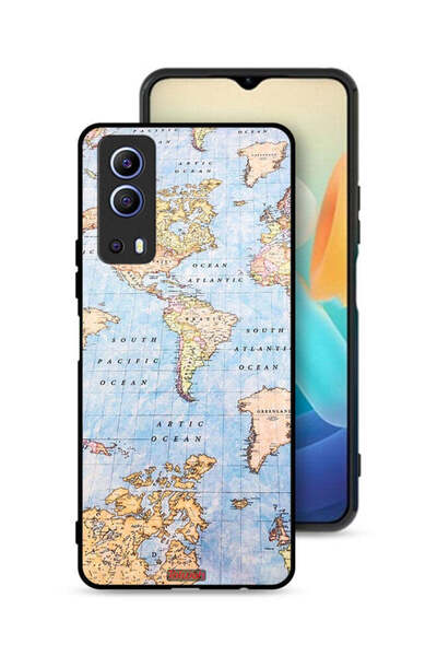Tolwak غطاء حماية لهاتف Vivo Y72 5G مع خريطة العالم